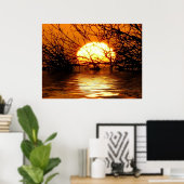 Golden Sunset Liquid Reflection Poster (Heimbüro)