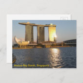 Golden Sunset Marina Bay Sands, Singapur Postkarte (Vorne/Hinten)
