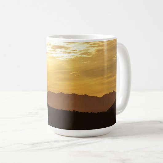 Golden Sunset Mountain Tasse Cup (VorderseiteRechts)