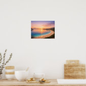 Golden Sunset Ocean Bay Poster - Mediterranean (Küche)
