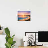 Golden Sunset Ocean Bay Poster - Mediterranean (Heimbüro)