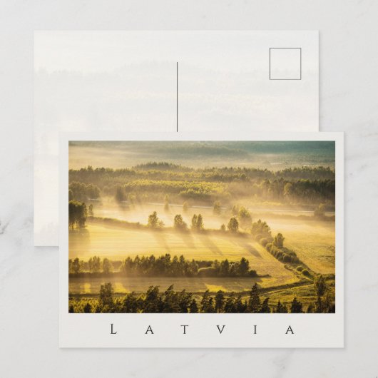 Golden Sunset Over Vidzeme, Latvia Postkarte (Vorne/Hinten)