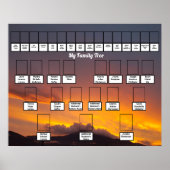 Golden Sunset Personalized Family Trees Poster (Vorne)