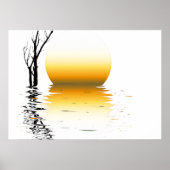 Golden sunset reflection a serene mural poster (Vorne)