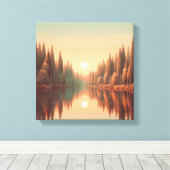 Golden Sunset Reflections by Quiet Pine Lake Leinwanddruck (Insitu (Holzboden))