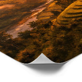 Golden Sunset Rice Terraces Poster (Ecke)