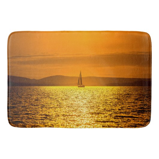Golden Sunset Sail Badematte (Vorderseite)