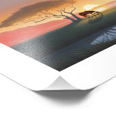 Golden Sunset Savanna Horse Peace Home Fotodruck (Ecke)