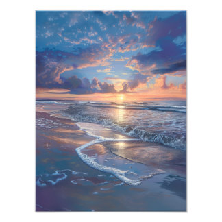 Golden Sunset Serenity - Ruhige Lage an der Strand Fotodruck