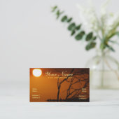 Golden Sunset Silhouette Business Cards Visitenkarte (Stehend Vorderseite)