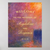 Golden Sunset Sky Monet Painting Wedding Welcome Poster (Vorne)