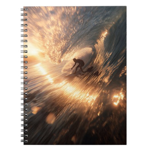 Golden Sunset Surf Wave Notebook Notizblock (Vorderseite)