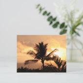 Golden Sunset Tropical Postcard Postkarte (Stehend Vorderseite)