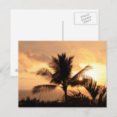 Golden Sunset Tropical Postcard Postkarte (Vorne/Hinten)