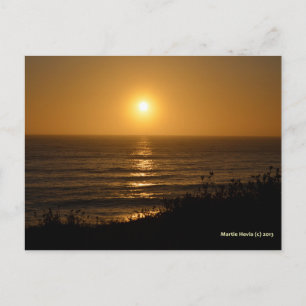 Golden Sunset V Blue Beach Song™ Postkarte