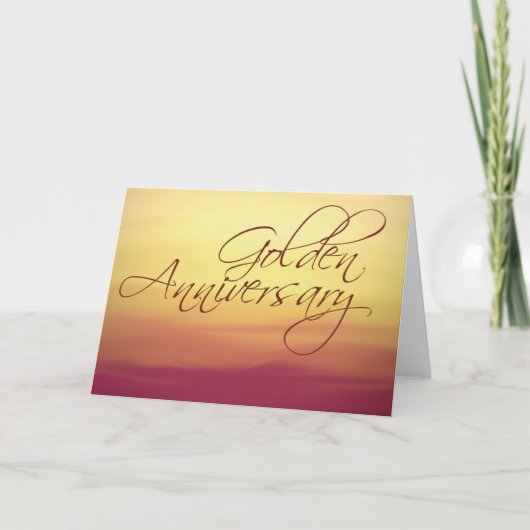 Golden Sunset Wedding Anniversay Karte (Vorderseite)