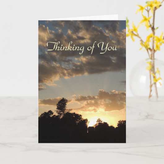 Golden Sunset with God Rays - Denken Sie an Ihre K Karte (Gelbe Blume)