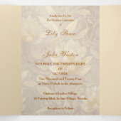 Golden Sunshine Floral Wedding Dreifach Gefaltete Einladung (Innenseite Mitte)