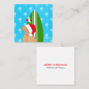 Golden Surf Hund Weihnachts-flache Geschenkkarte Mitteilungskarte