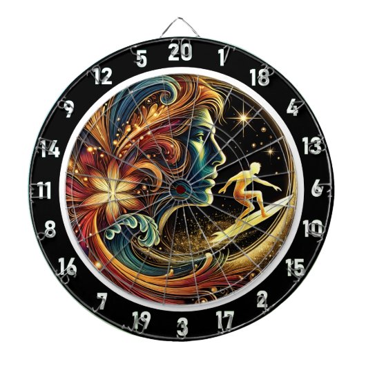 Golden Surfer Reiten Dartscheibe (vorne)