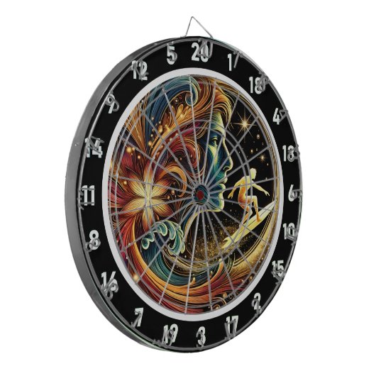 Golden Surfer Reiten Dartscheibe (Vorderseite Links)