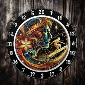 Golden Surfer Reiten Dartscheibe