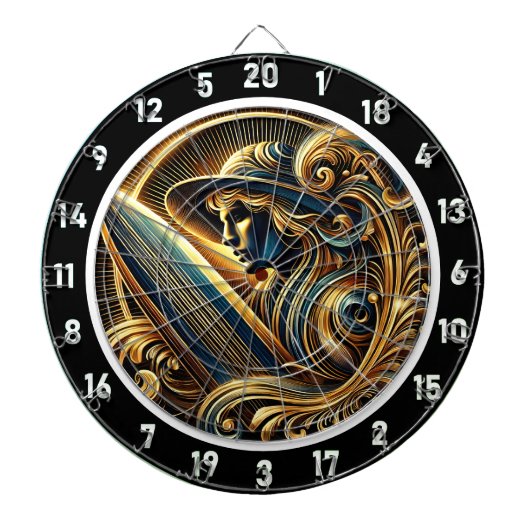 Golden Surfer Sonnenuntergang Glaskunstwerk Dartscheibe (vorne)