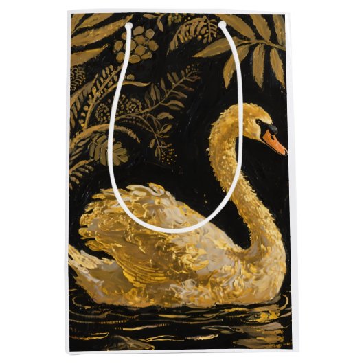 Golden Swan am Mitternachtssee Mittlere Geschenktüte (Vorderseite)