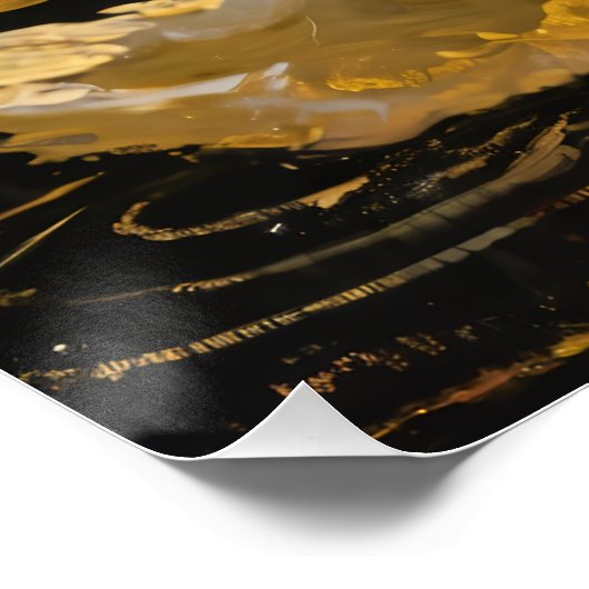 Golden Swan am Mitternachtssee Poster (Ecke)