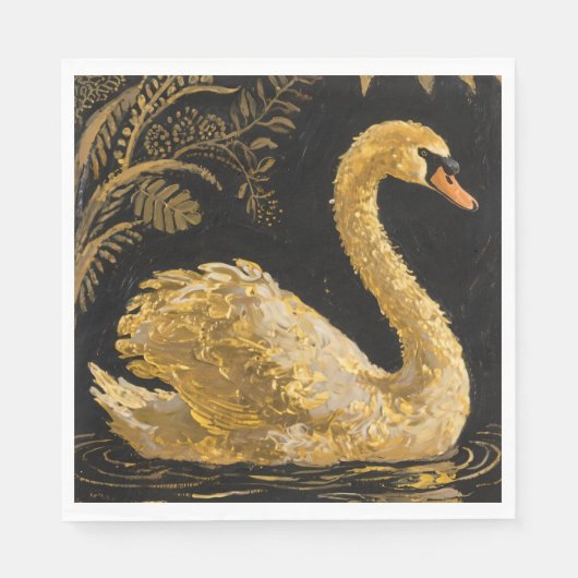 Golden Swan am Mitternachtssee Serviette (Vorderseite)