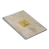 Golden Swan Feathers Monogram Notebook Notizblock (Rechte Seite)