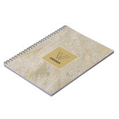 Golden Swan Feathers Monogram Notebook Notizblock (Linke Seite)