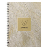 Golden Swan Feathers Monogram Notebook Notizblock (Vorderseite)