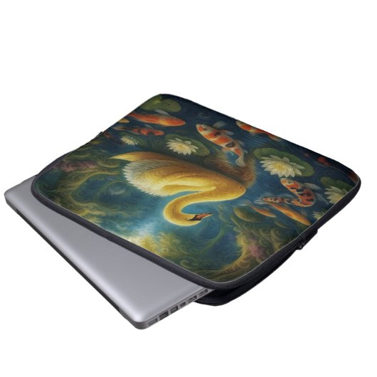 Golden Swan Laptop Sleeve (Vorne Knopf)