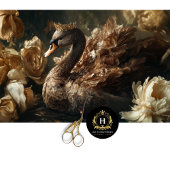 Golden Swan mit Crown and Creme Florals Decoupage Seidenpapier