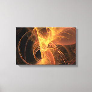 Golden Swirl Abstraktes Fraktal Flamme Leinwanddruck