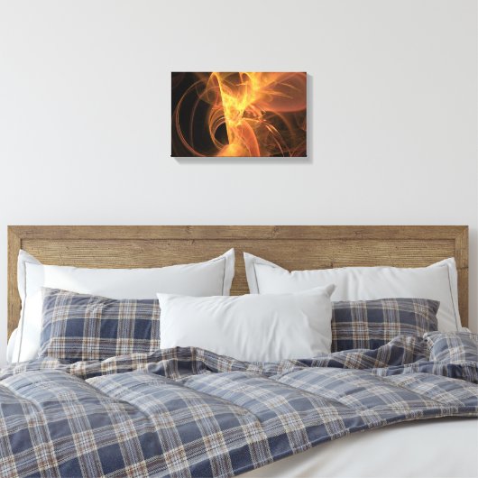 Golden Swirl Abstraktes Fraktal Flamme Leinwanddruck (Insitu (Schlafzimmer))