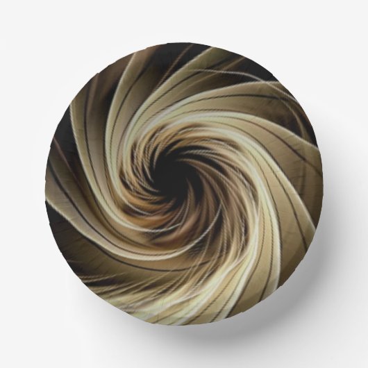 Golden Swirl Across Black Pappteller (Vorderseite)