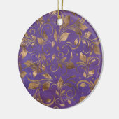 Golden Swirl Branchen auf lila Keramik Ornament (Links)