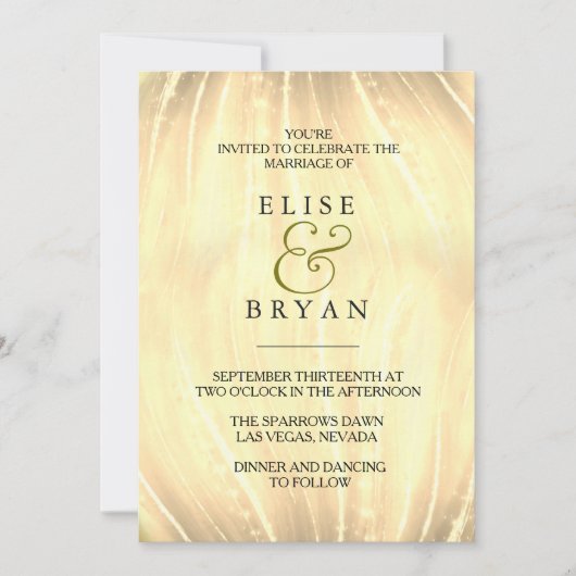 Golden Swirl Simple Modern Typografy Wedding Einladung (Vorderseite)