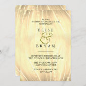 Golden Swirl Simple Modern Typografy Wedding Einladung (Vorne/Hinten)