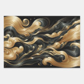 Golden Swirl Wrapping Paper Geschenkpapier Set (Vorderseite 3)