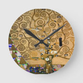 Golden Swirling Tree Im Fünfspänner über den Gotth Runde Wanduhr (Vorderseite)