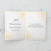 Golden swirls 50th Anniversary Thank You Foto Dankeskarte (Innenseite)