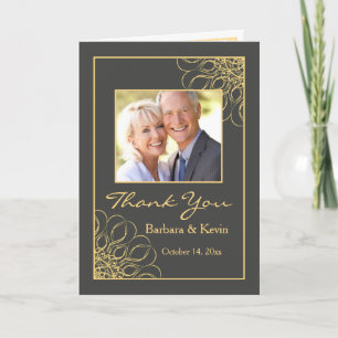 Golden swirls 50th Anniversary Thank You Foto Dankeskarte