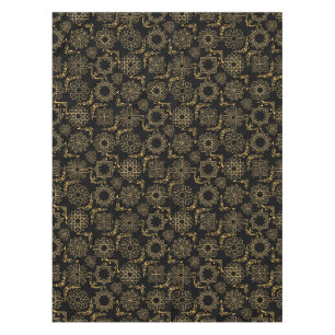 Golden Symbols Muster 12.bw Black BG Tischdecke