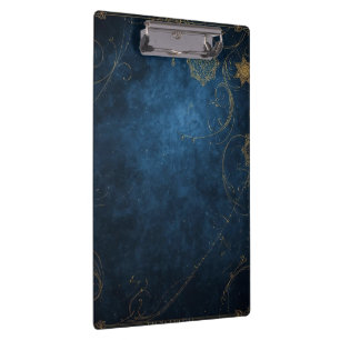Golden Symbols on Indigo Sky  Klemmbrett