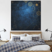 Golden Symbols on Indigo Sky  Leinwanddruck (Insitu (Schlafzimmer))