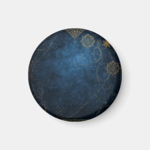 Golden Symbols on Indigo Sky Magnet
