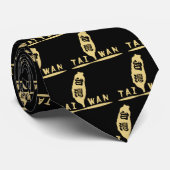 Golden Taiwan Map Logo_schwarz Krawatte (Gerollt)